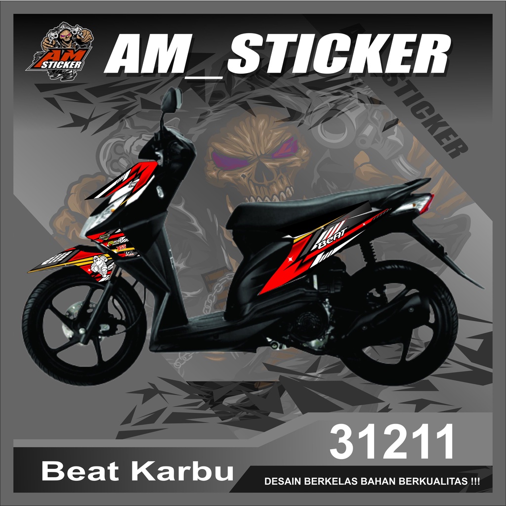 Striping Honda Beat Karbu - Striping Variasi Beat Karbu - Striping beat Karbu semi full grafis