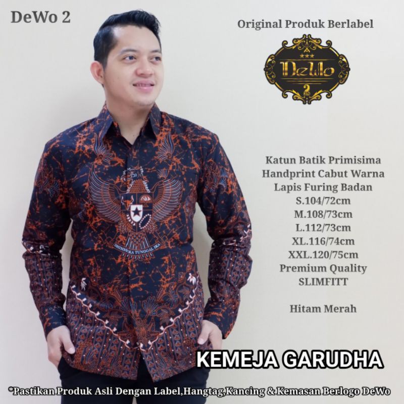 KEMEJA BATIK SOLO GARUDA PANCASILA BATIK PRIA