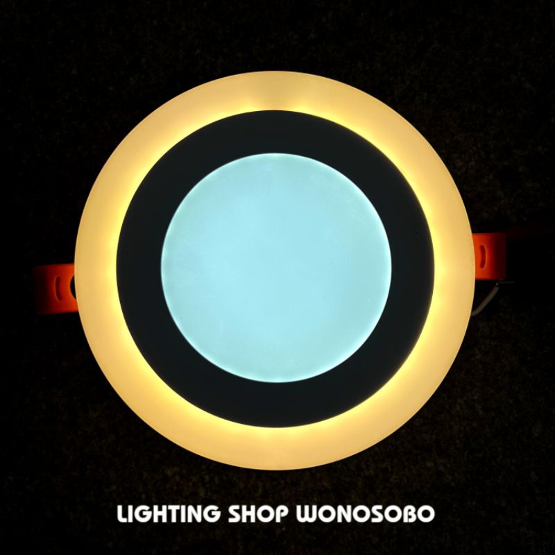 LAMPU DOWNLIGHT LED PANEL 2 WARNA 6+3 WATT PEMASANGAN TERTANAM