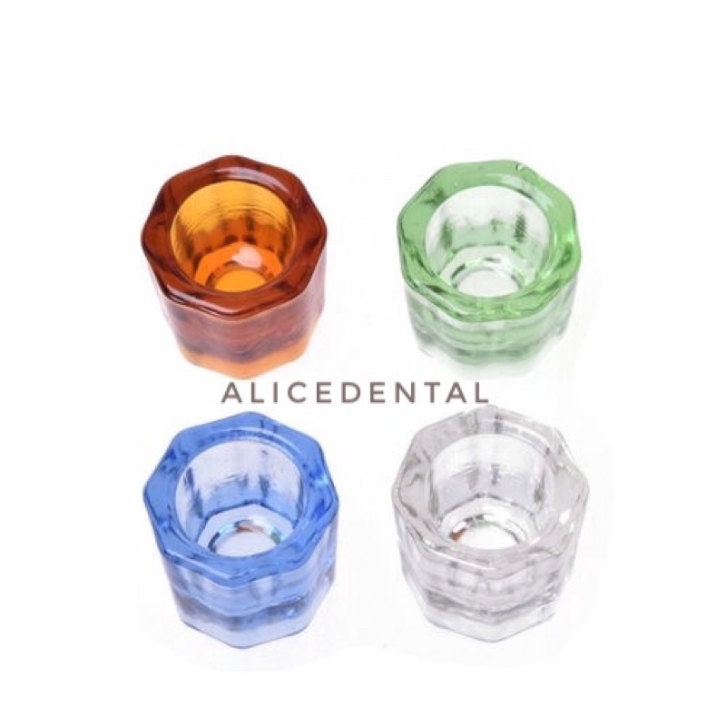 Alice dental dappen glass / deppen glass dish alkohol gelas kaca cairan liquid monomer acrylic dapen