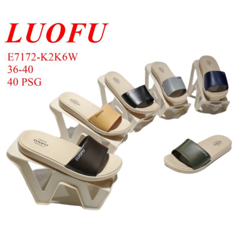 Sandal karet wanita Luofu  sandal jelly Slop terbaru E 7172