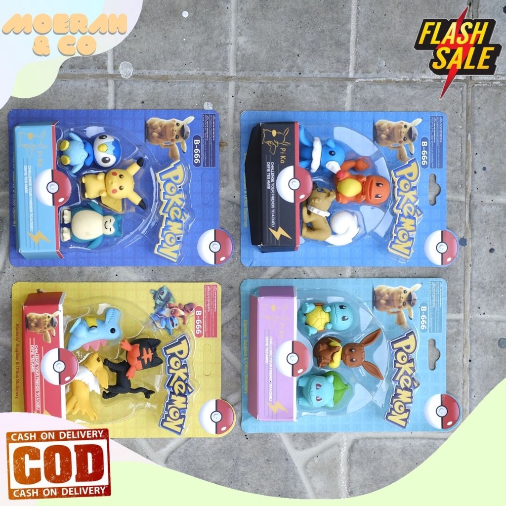 

KARET PENGHAPUS SETIP HAPUSAN KARAKTER KARTUN POKEMON POCKET MONSTER ALAT TULIS MURAH LUCU READY COD