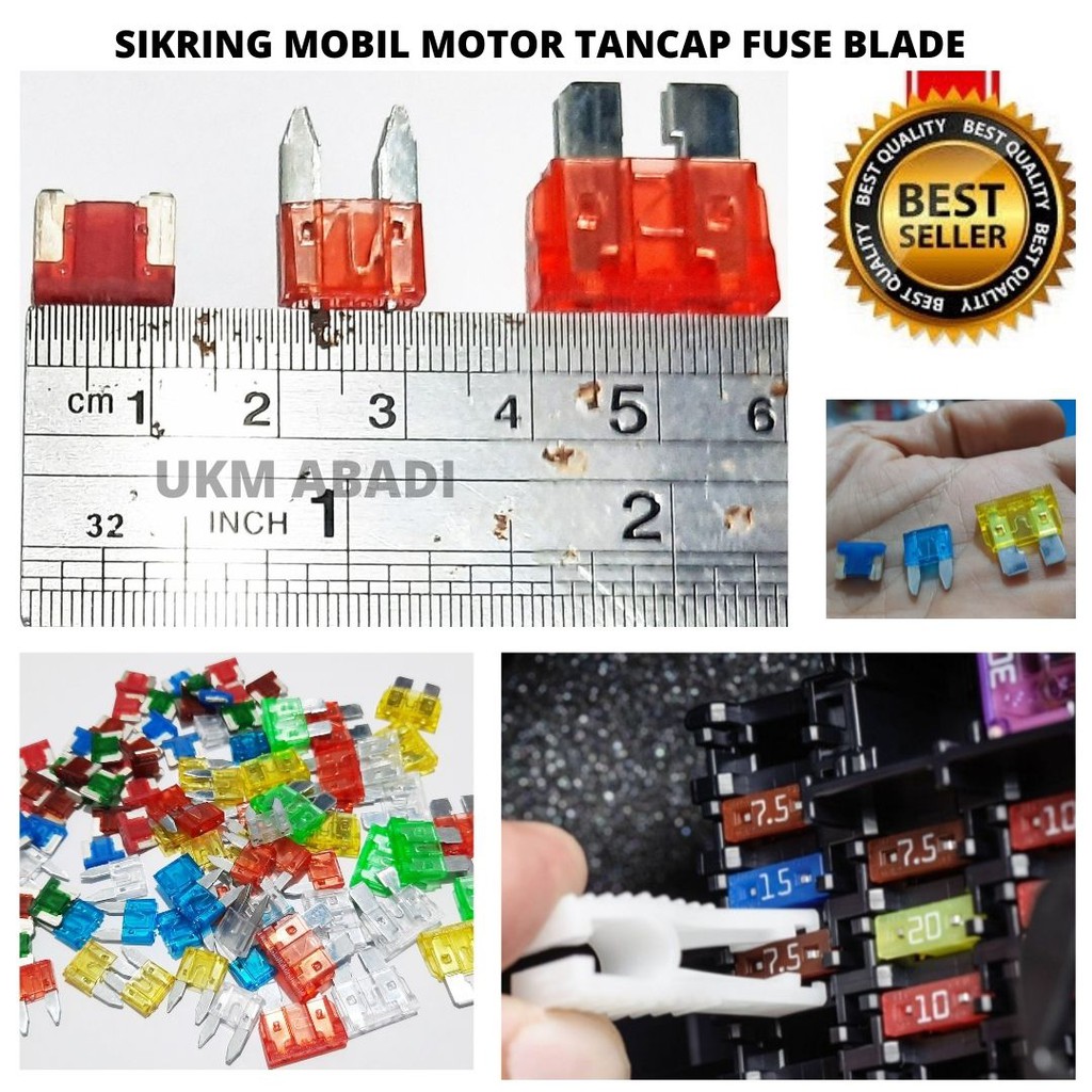 Sikring Mobil Tancap Pisau Buntung Fuse Blade DX Micro Mini LP Reg 2pcs 114123