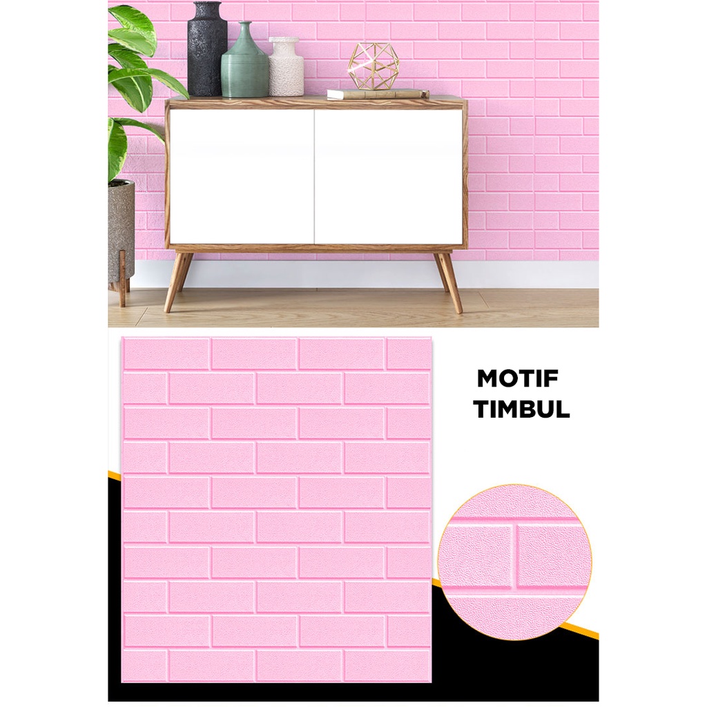 Wallpaper dinding 3d motif Bata polos Dekorasi Kamar MURAHHH