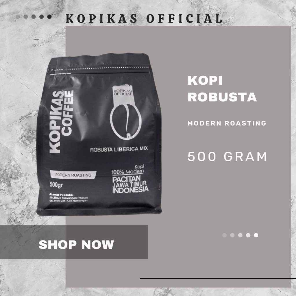 

Kopi Bubuk Hitam Halus Kasar Roast Bean Robusta Mix Liberika 500 Gram