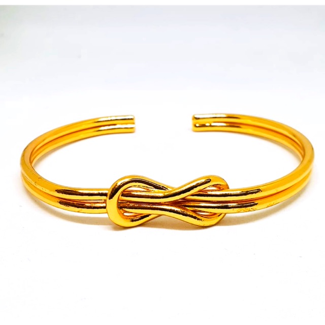 Gelang tangan wanita gelang bangle simpul lapis emas yaxiya