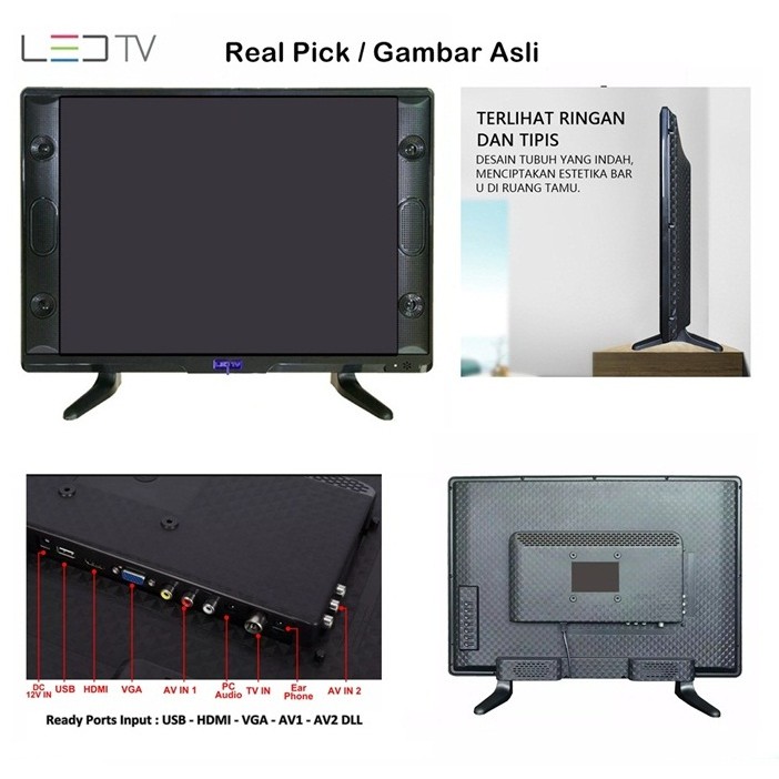 TERMURAH TV LED 25INCH HD SPEAKER DIGITAL DAN ANALOG TV SUPPORT USB HDMI VGA AV COCOK UNTUK TELEVISI KOMPUTER CCTV GAME PS DLL