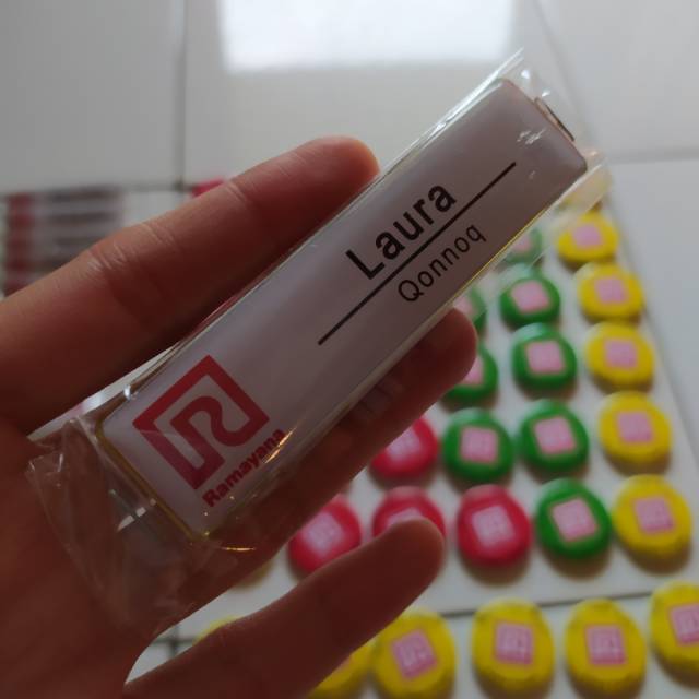 

Nametag Nama dada Custom Kuningan Peniti Magnet min 5PCS
