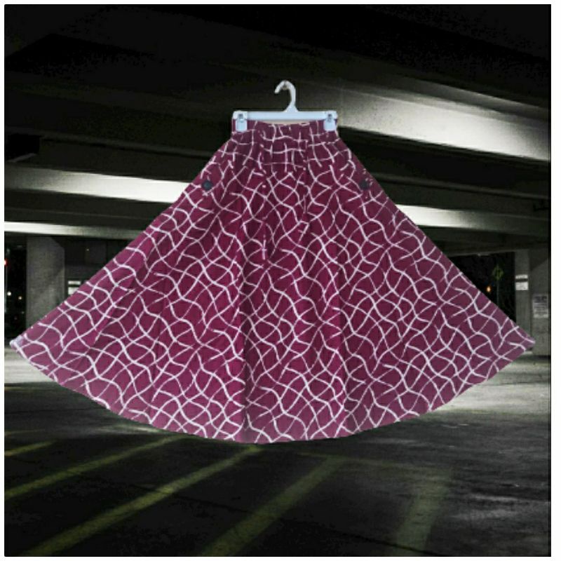 ROK PAYUNG KOTAK/MAXI SKIRT/ROK PAYUNG PANJANG/KLOK LEBAR-Maron ktn
