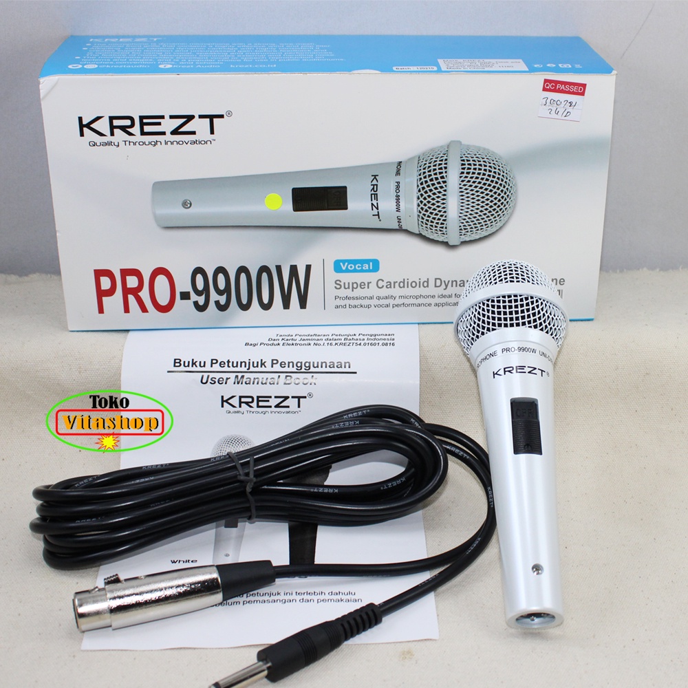 Microphone Krezt PRO-9900W Mikropon Kabel Mikrofon Original / Mik Vocal Garansi