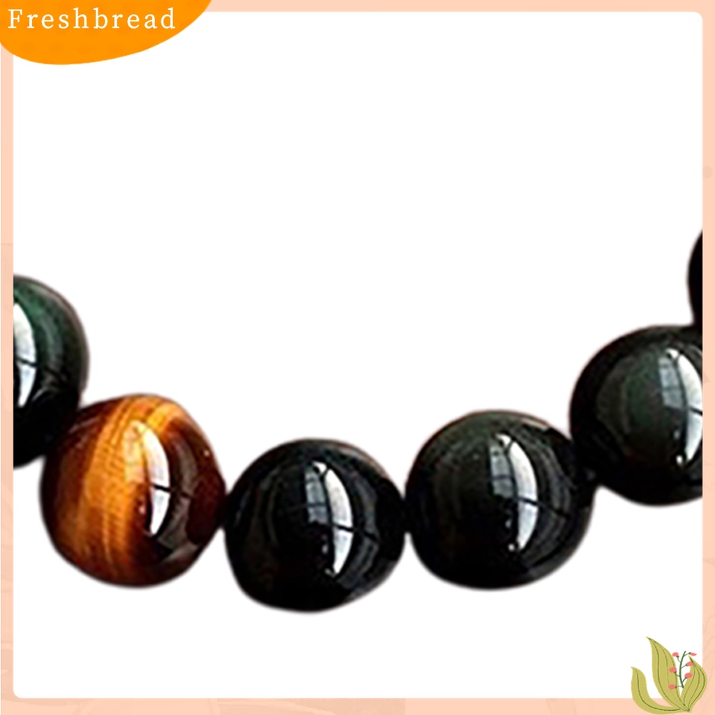 【 Fresh 】 Gelang Bangle Pria Wanita Gaya Vintage dengan Manik-manik Agate Tiger