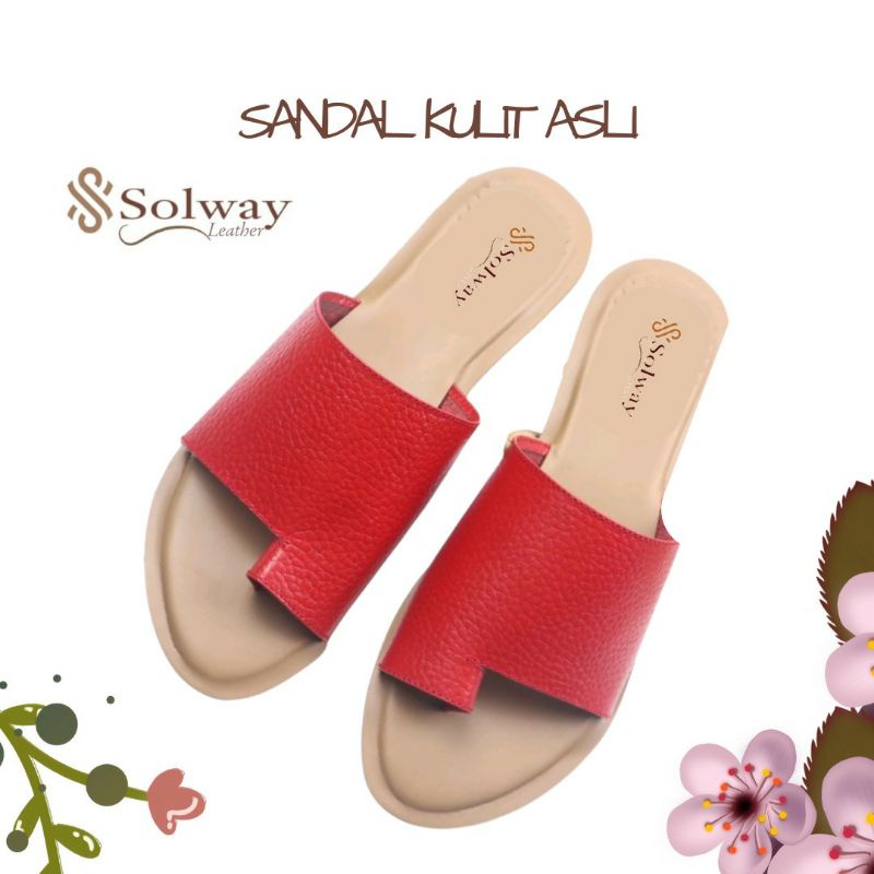 sandal kulit wanita model jepit jempol  by Solway  SW007