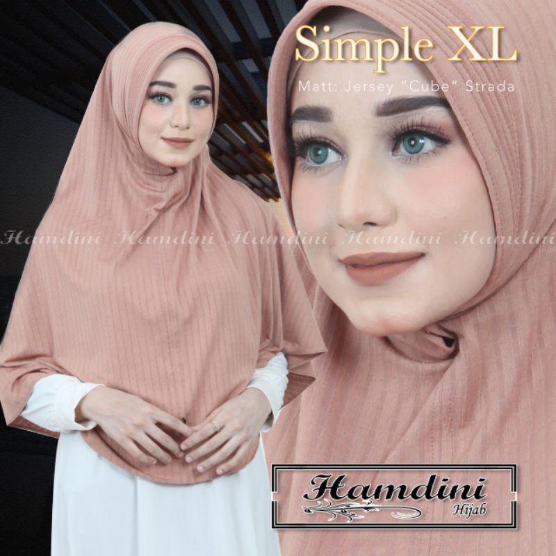 Jilbab Khimar Instan Syari Simple XL Cube Ori Hamdini
