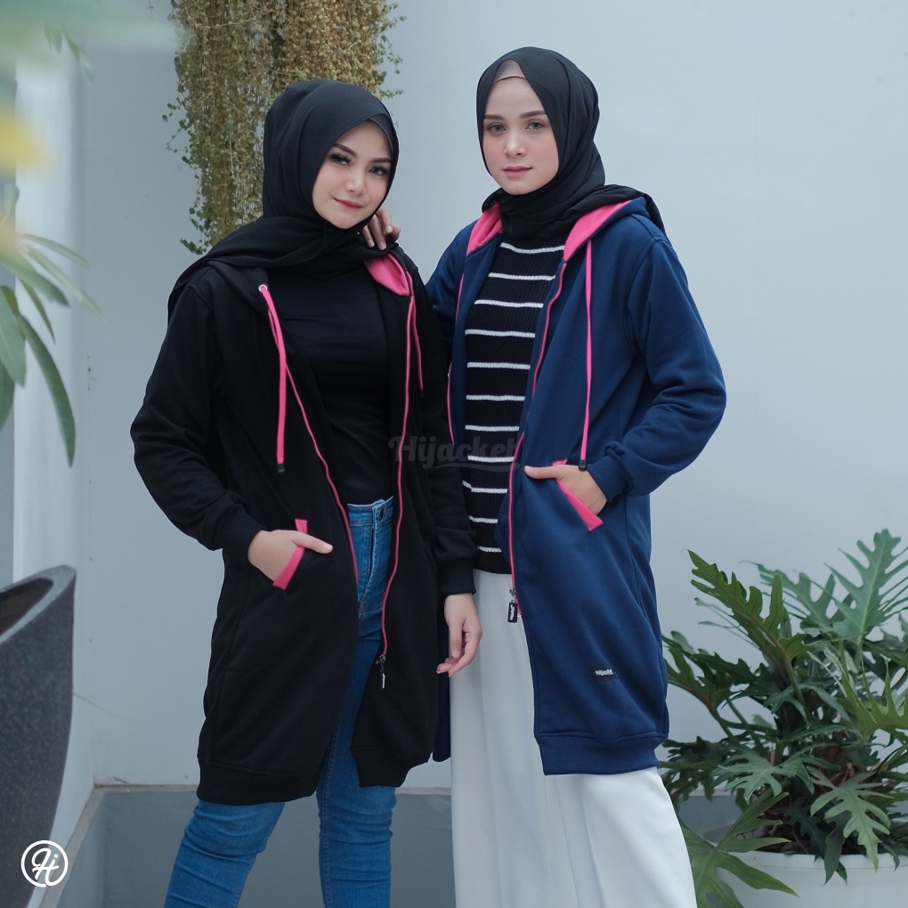 (BEST SELLER) Jaket Sweater Wanita Muslimah Hijab - Hijacket Basic Hijaber Original Panjang Hijaket-8