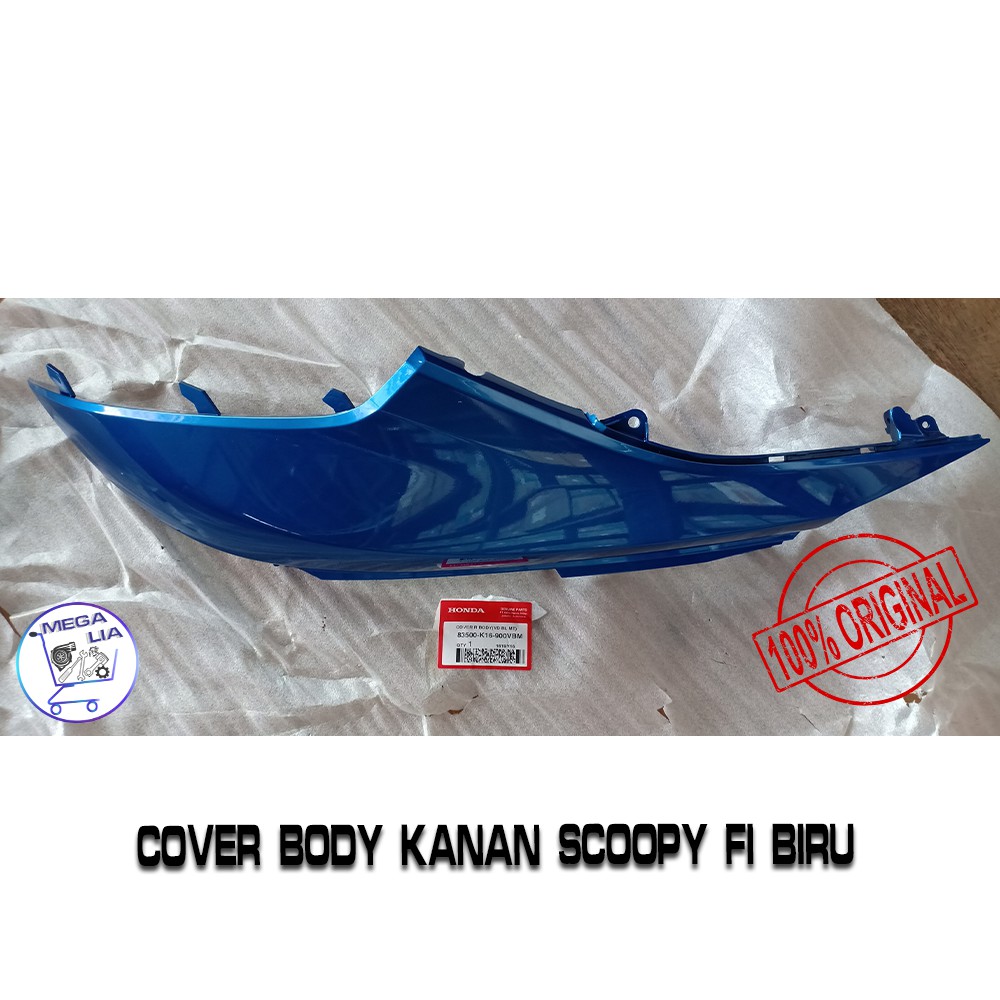 Cover Body Kanan Scoopy Fi Biru 100% ORI HONDA. 83500-K16-900VBM