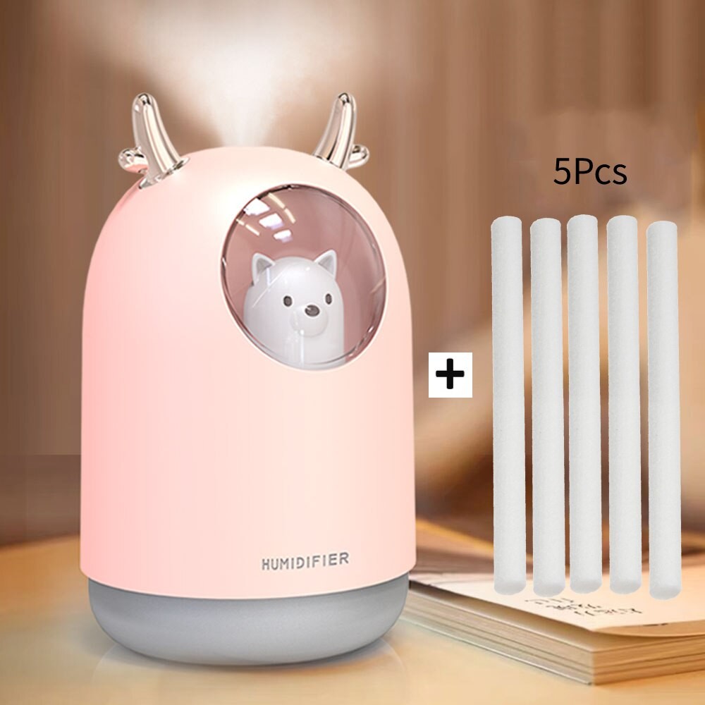 USB Charge Air Humidifier 300ML Cute Ultrasonic Aroma Diffuser Portabl