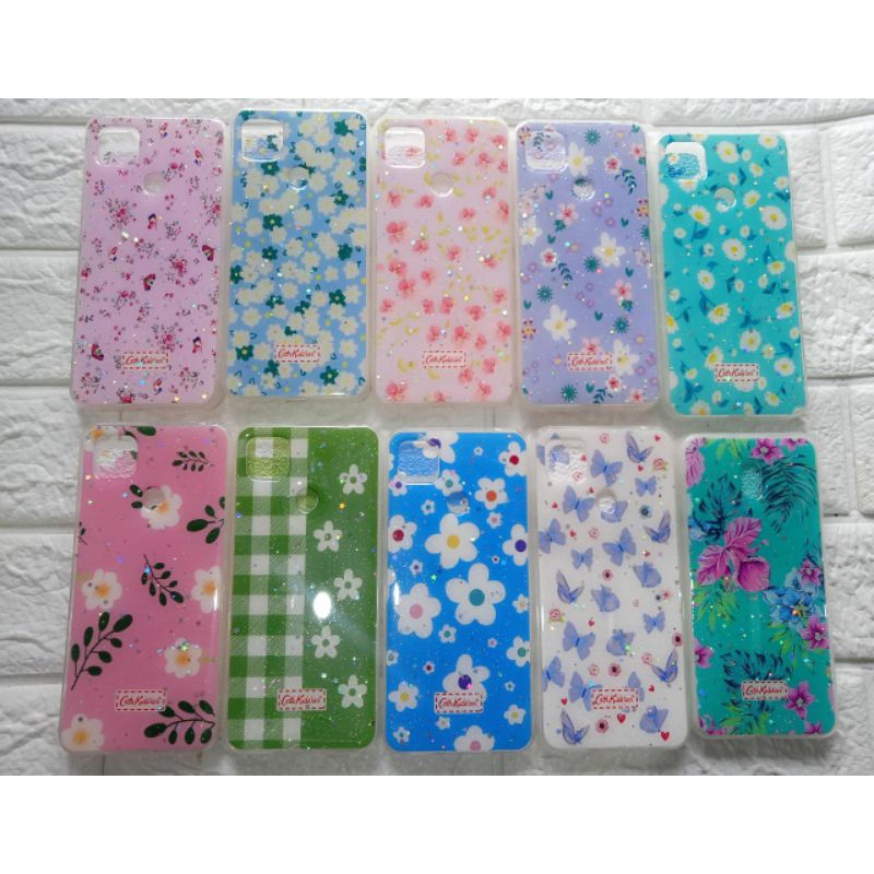 Softcase Glitter Oppo A53 A32 A33 A52 A92 A31 Reno 5 pro Karakter Flowers