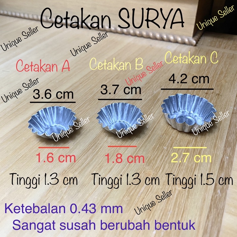 12pcs Cetakan Kue Kering Sus Kecil Aluminium Tebal Merk Surya isi 12 pcs / Cetakan Nastar Mini 3cm 4cm Aluminium Press Tanpa Sambungan