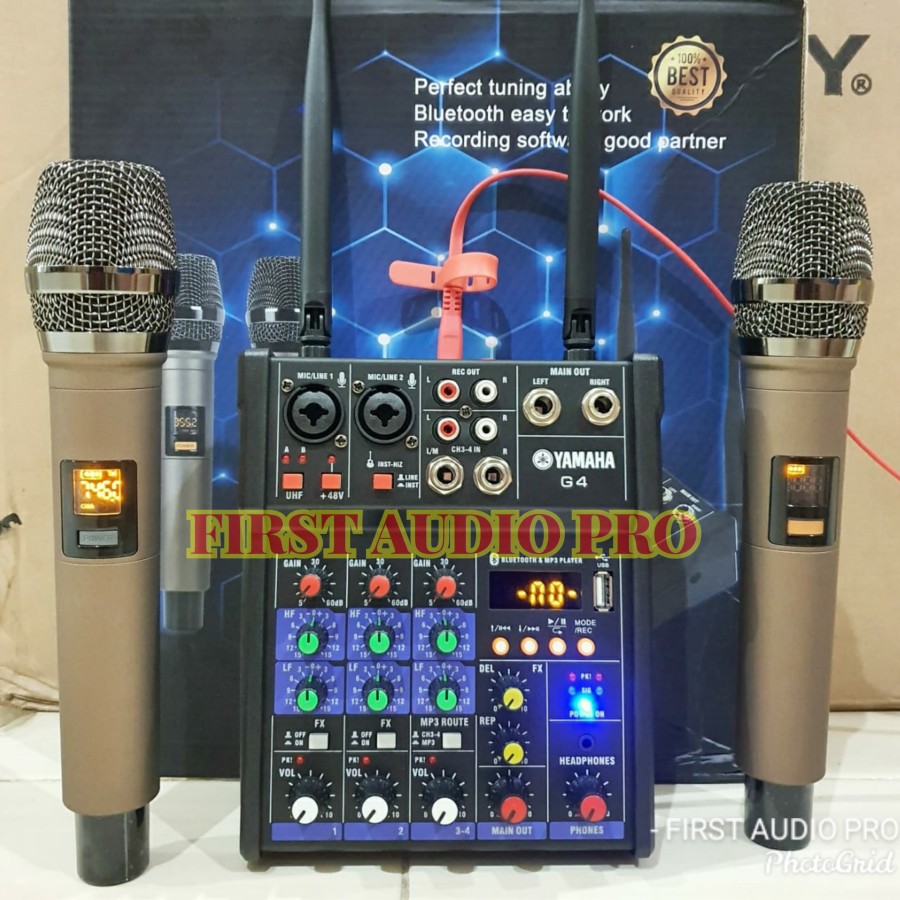 MIXER MIC AUDIO YAMAHA G4 FREE 2 MIC WIRELESS PAKET