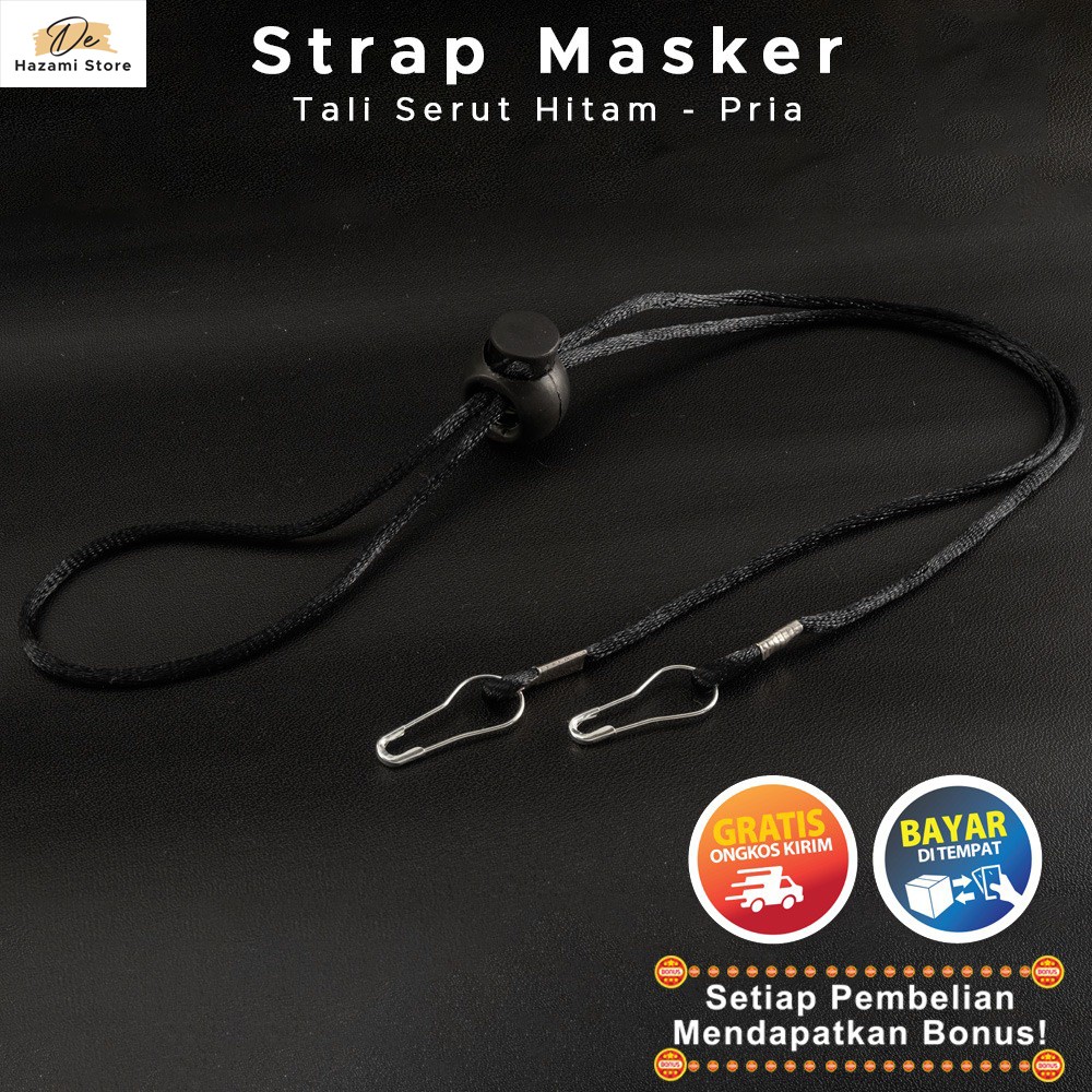 BISA COD Strap Masker Pria Tali Serut Nylon Korea Premium Keren Hitam Korea Murah