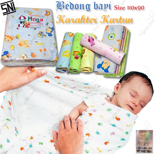 Bedong bayi Karakter Kartun Beodong Bayi-Baby Star &amp; HUGO Ber SNI 110x90cm-Vegasus Store(COD)