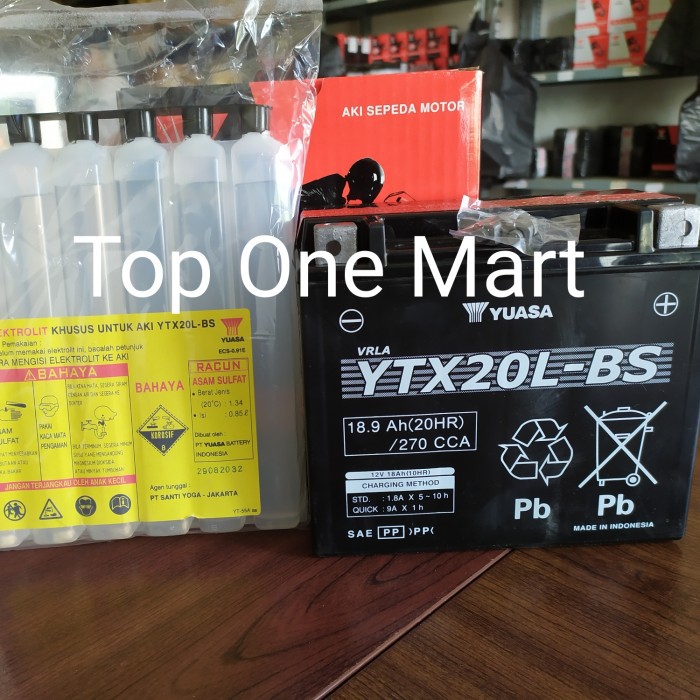 AKI MOGE YUASA YTX20L-BS ACCU MOTOR GEDE YUASA YTX20LBS