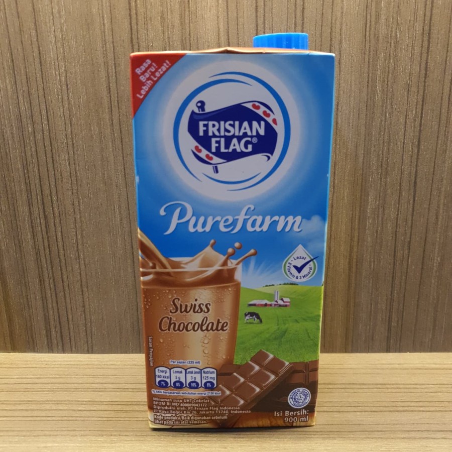 

Frisian Flag Pure Pure Farm Swiss Chocolate Susu UHT Cokelat 900 Ml
