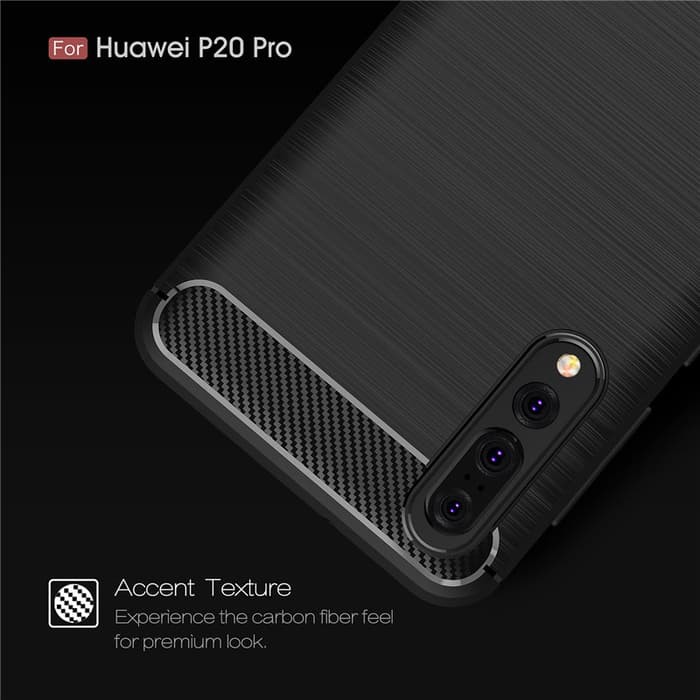 FIBER LINE case Huawei P20 - P20 Pro softcase casing cover tpu carbon         / Case HP / Casing HP