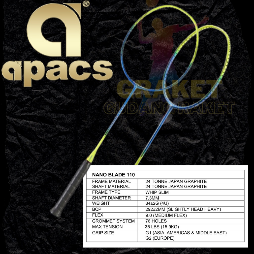 Jual Badminton Raket Merk APACS Type NANOBLADE 110BLUE (ORIGINAL
