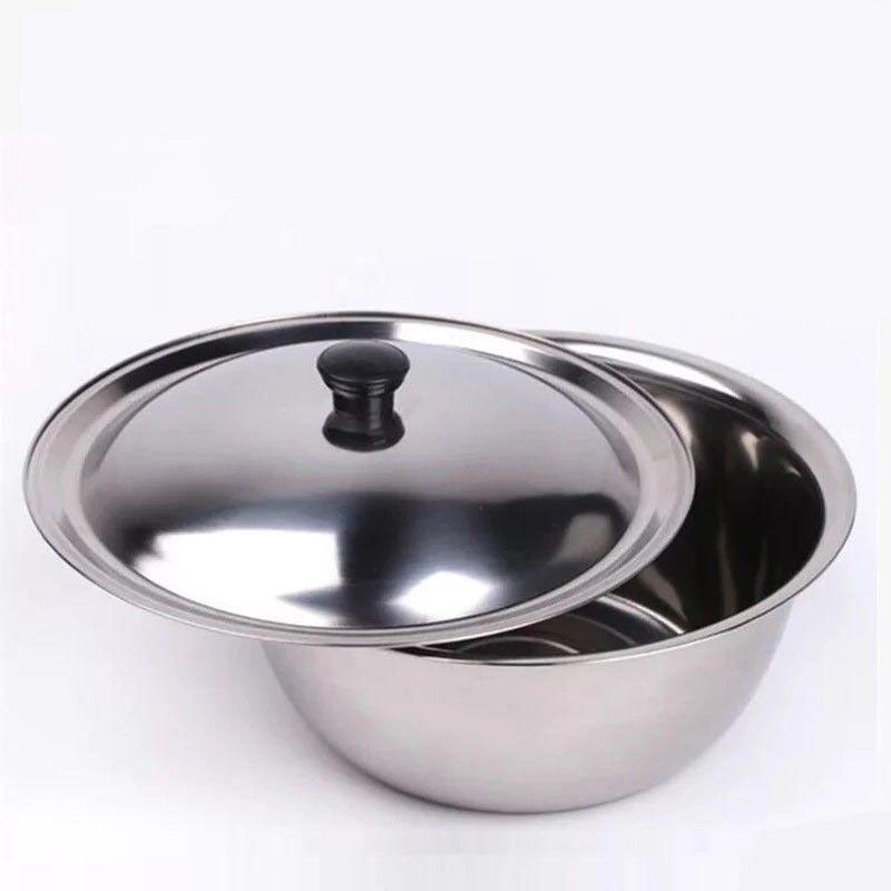 BASKOM WASKOM DALAM STAINLESS WADAH SAJI DENGAN TUTUP