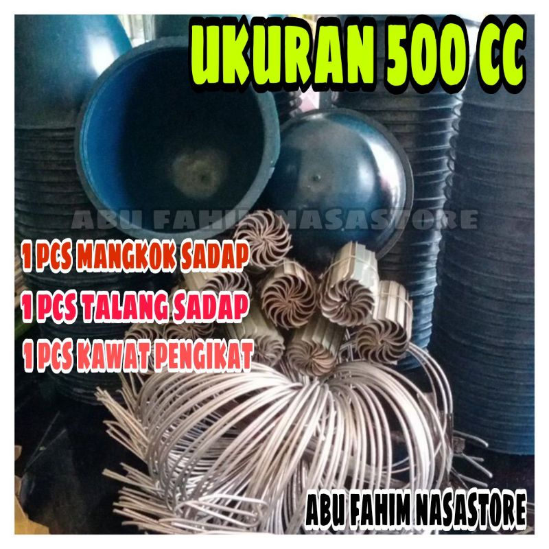 SATU PAKET SADAP KARET 500 CC (MANGKOK, TALANG, KAWAT IKAT MANGKOK SADAP KARET)