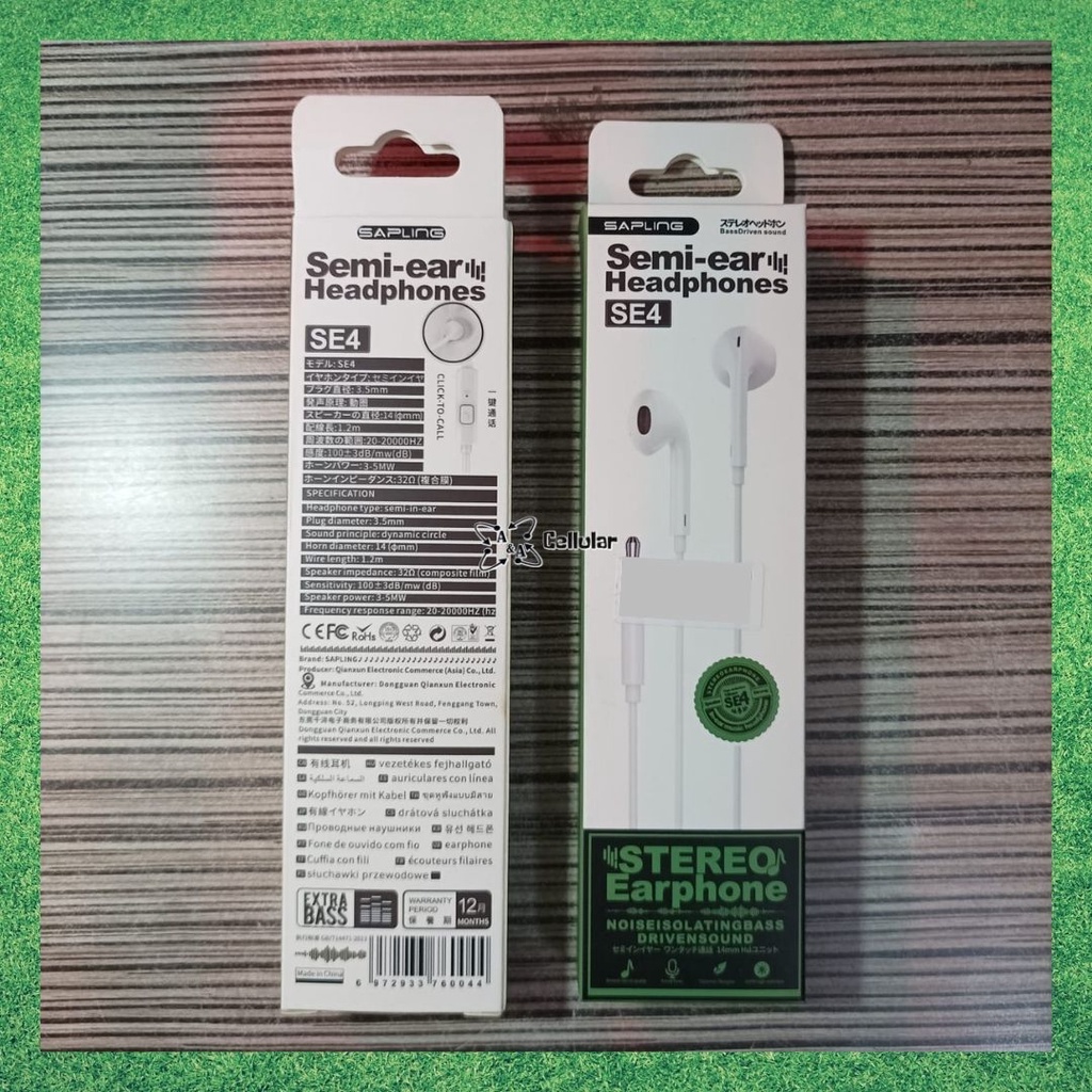 Semi-ear Headphones Stereo Earphone | SAPLING SE4