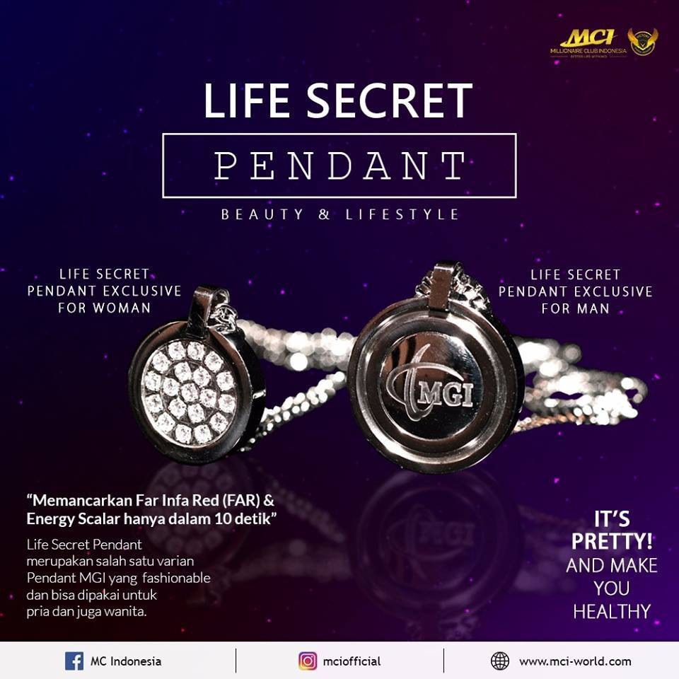 KALUNG PENDANT LSM LIFE SECRET MAN LSW LIFE SECRET WOMAN MCI DIJAMIN ASLI ORI ORIGINAL GARANSI
