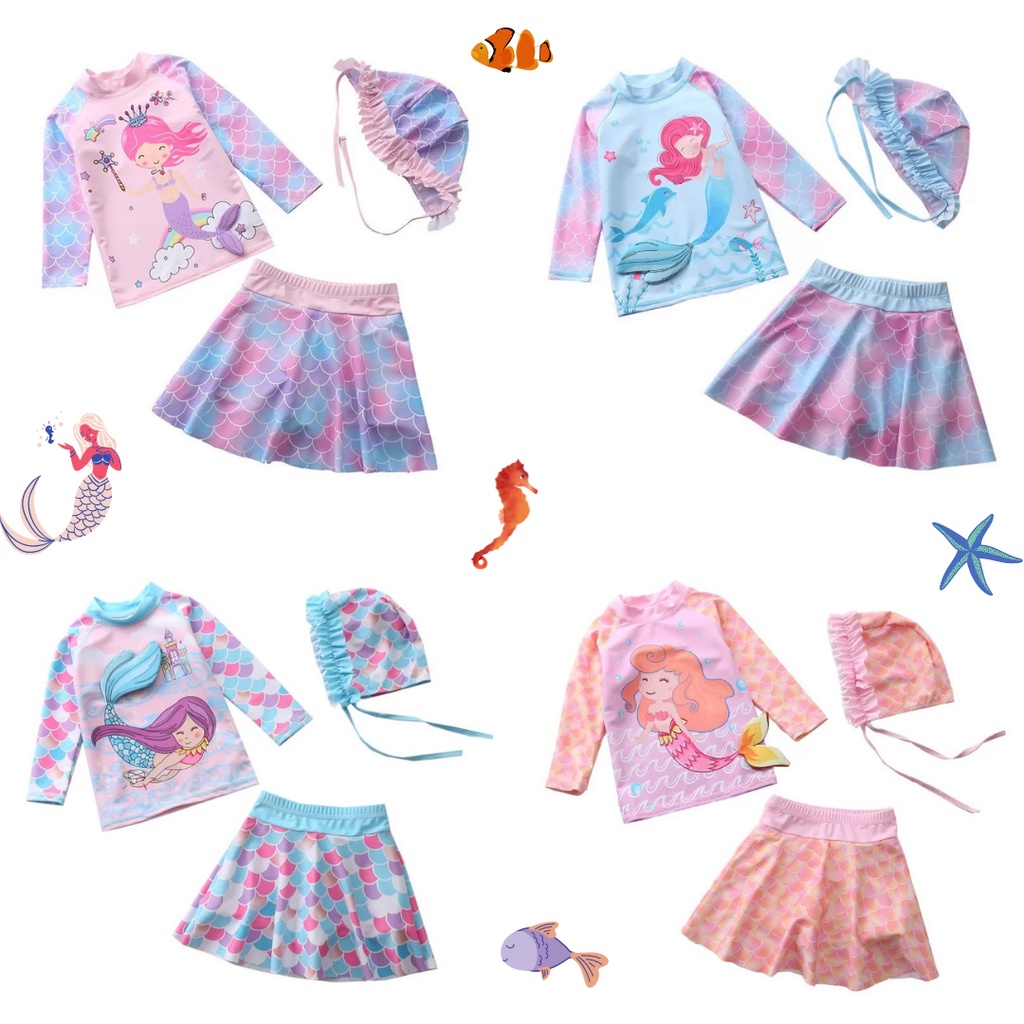 BAJU RENANG ANAK PEREMPUAN BAJU RENANG IMPORT SWIMSUIT KIDS CM25