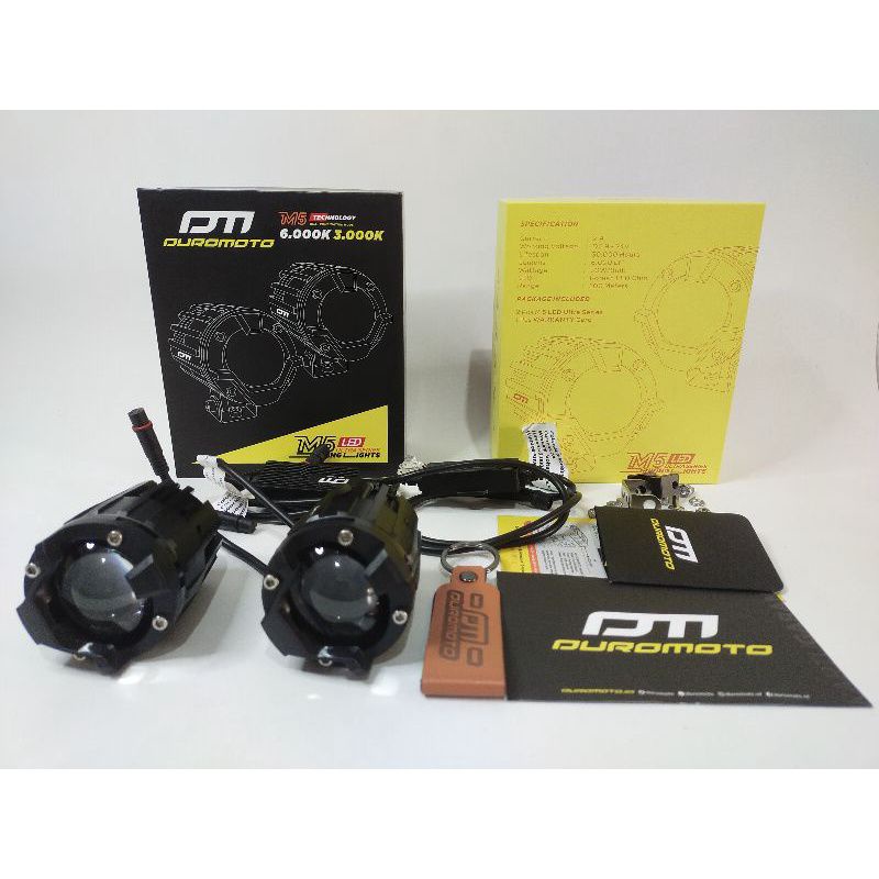 Duromoto M5 poglamp sepeda motor dan mobil 3 mode
