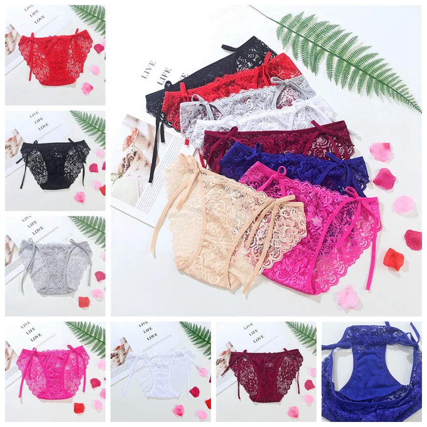 (COD) Celana Dalam Wanita Sexy Lace Pakaian dalam transparan Celana Ukuran Besar C221