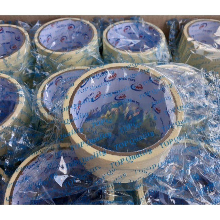 

Lakban Kertas 48mmx10y/Masking Tape 2inc/Isolasi Selotip Kertas STAR