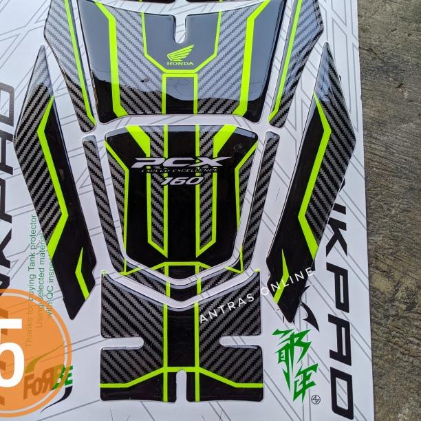 Promo - ORIGINAL aksesoris Honda  PCX 160 tankpad stiker timbul pelindung deck motor - silver varias