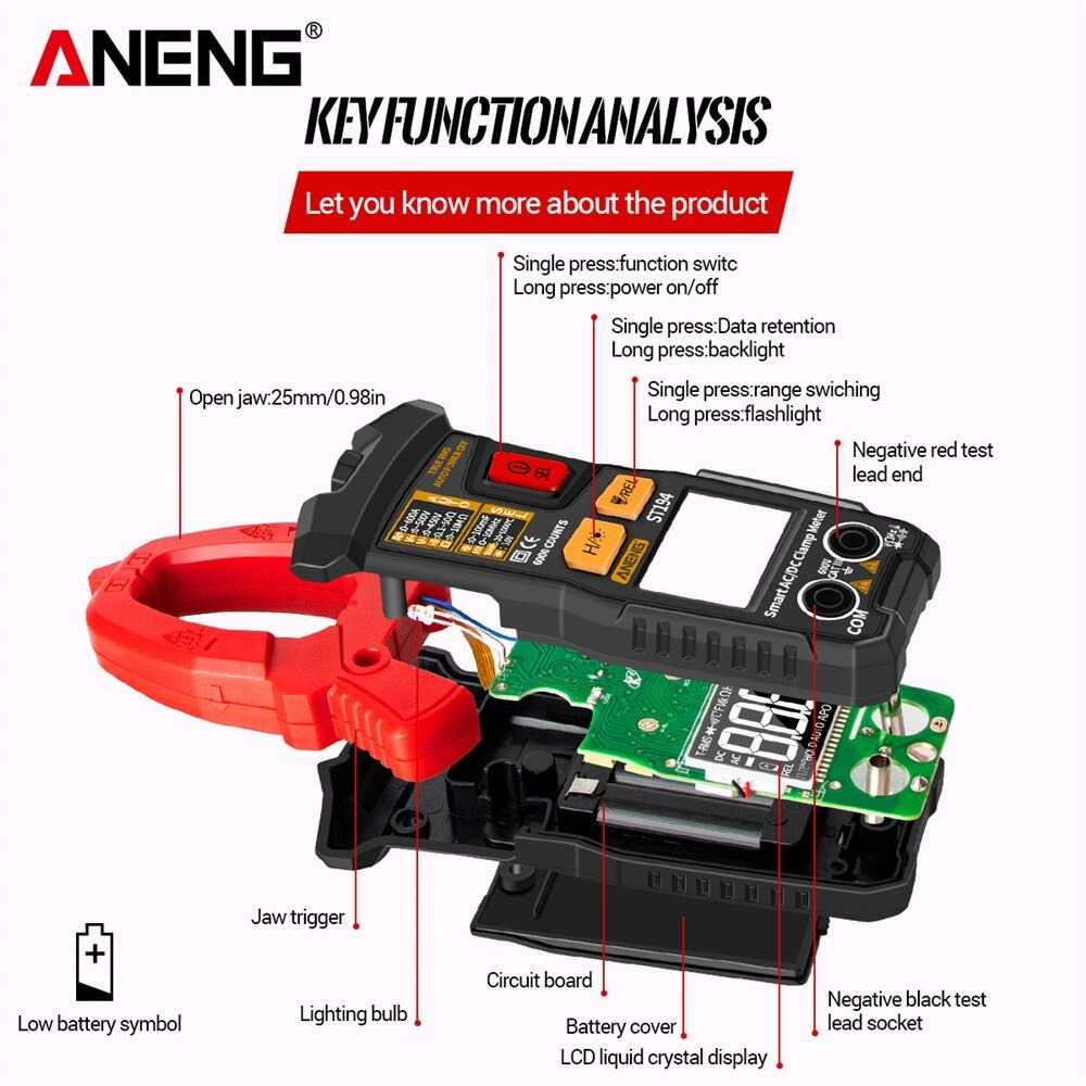 (BISA COD) RVOSTR ANENG Digital Multimeter Voltage Tester Clamp - ST194