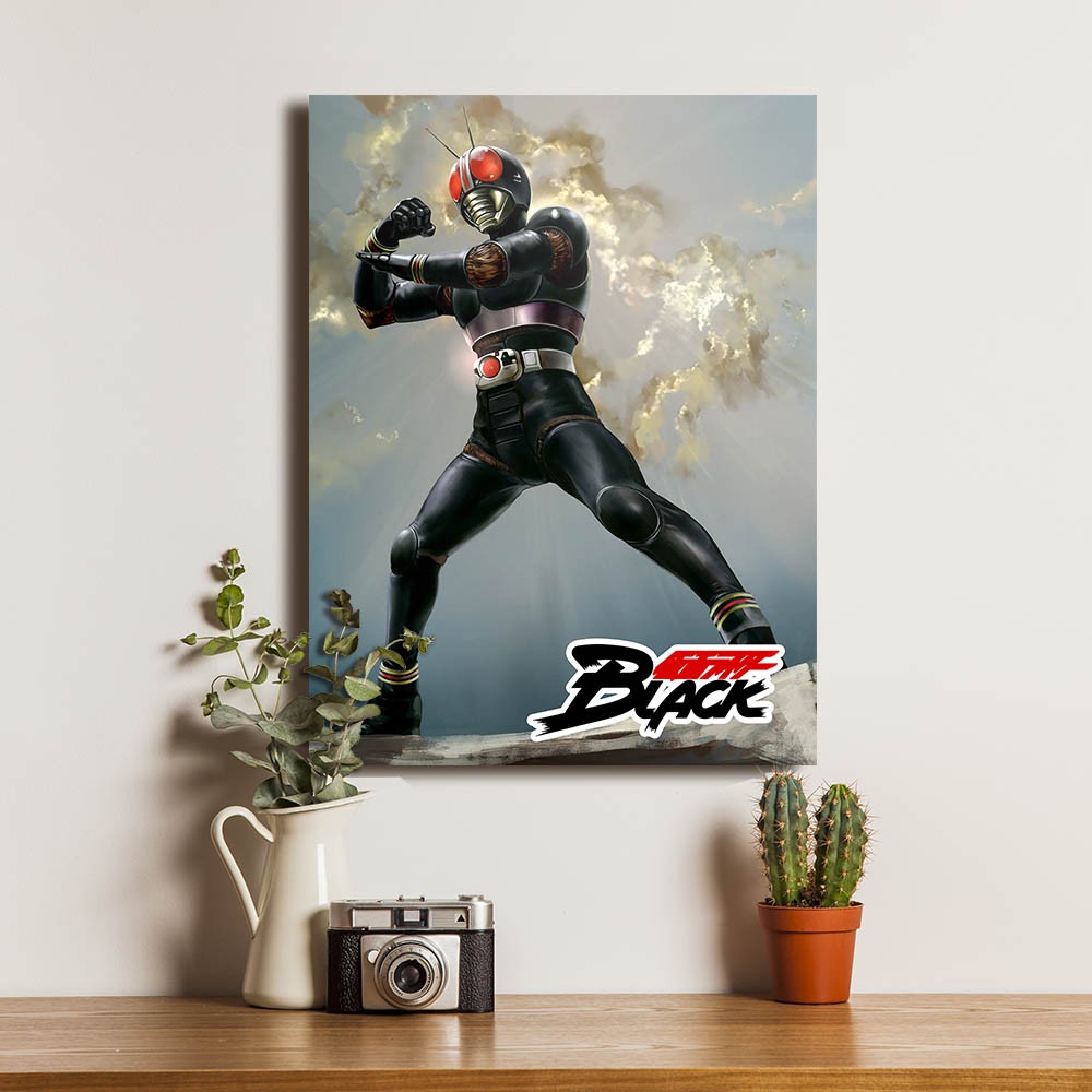 Satria Baja Hitam Ksatria Masked Rider Poster Kayu Dekorasi Pajangan Hiasan Dinding Action Figure