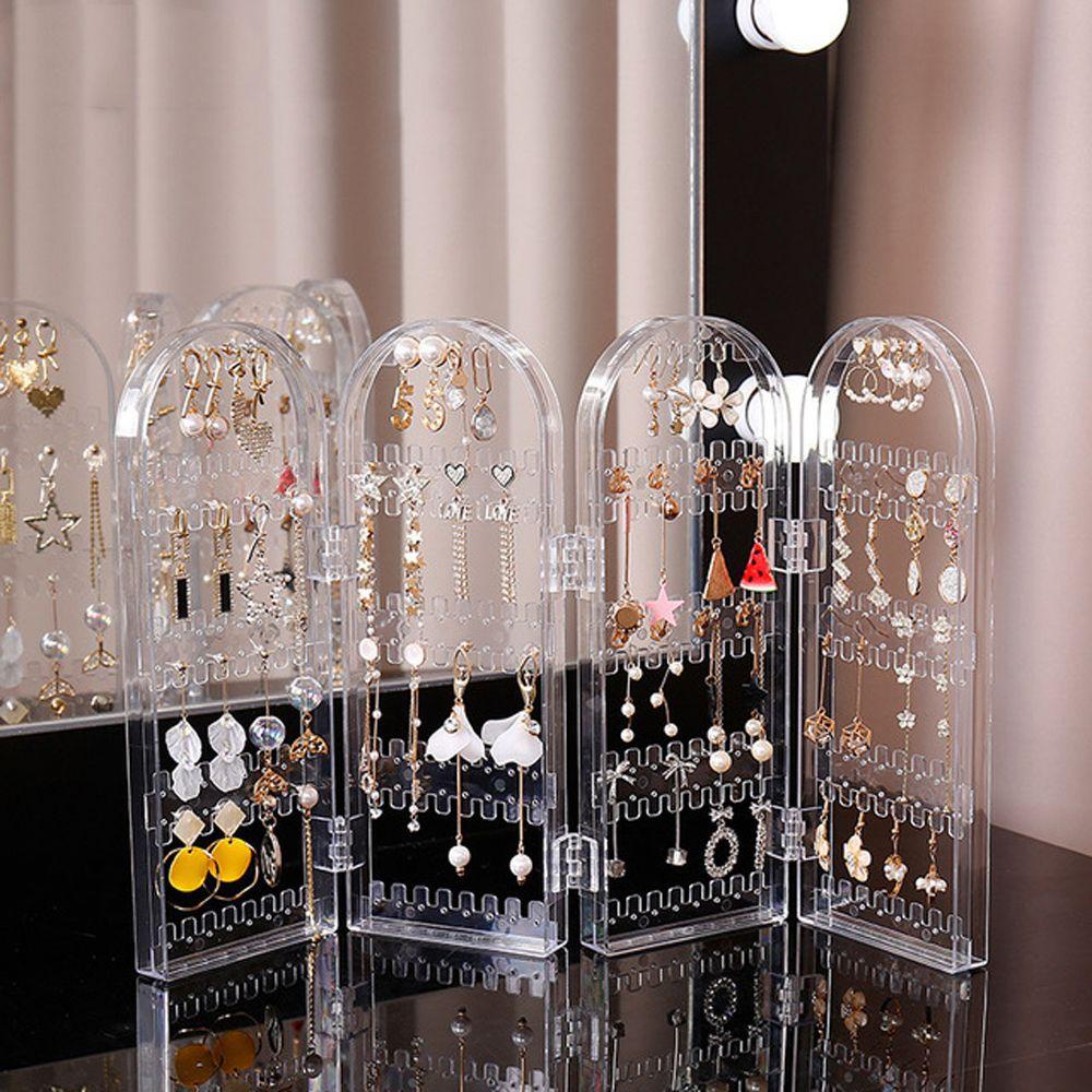 [Elegan] Rak Display Anting Korea Penyimpanan Elegan Kalung Untuk Anak Perempuan Layar Lipat Plastik Perhiasan Organizer Ornamen