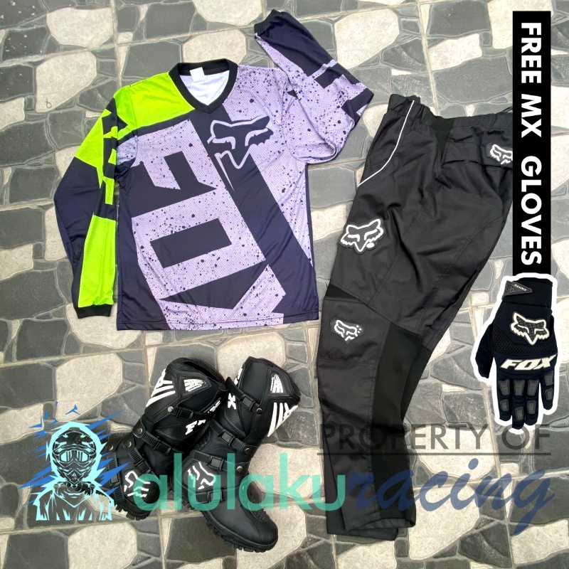 Jersey, Celana, Sarung Tangan &amp; Sepatu SV Fullset MX Trail Motocross - Paket Bundling FOCTSV030101-F41