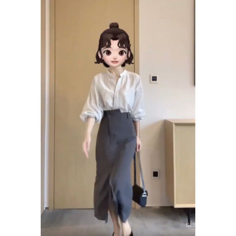 Pakaian Komuter Barang Eropa 2022 Musim Panas Gaun Temperamen Dua Potong Atasan Kasual + Setengah Ro