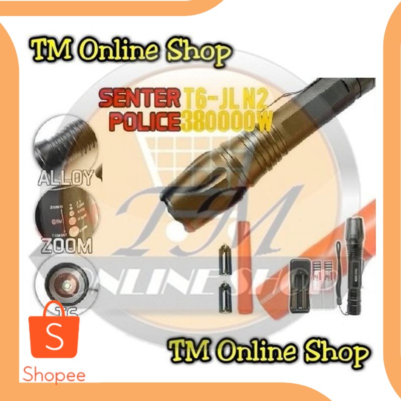 Unik parts Senter Swat Police XML Led Cree T6 JL-N2 380000W-380000 Watt N Limited