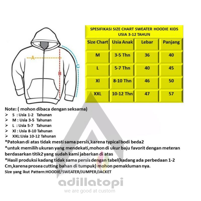 Sweater  Zipper Hoodie Anak Laki-Laki Dan Perempuan Bisa Bordir Custom Nama