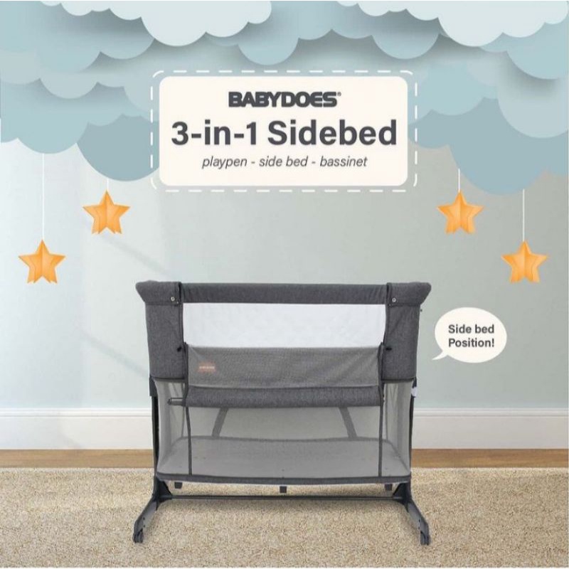 BABYDOES 3 IN 1 SIDEBED