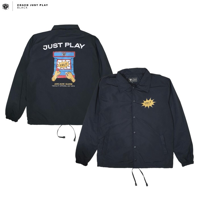 Triple F Coach Jacket Just Play Jaket Pria - black, L