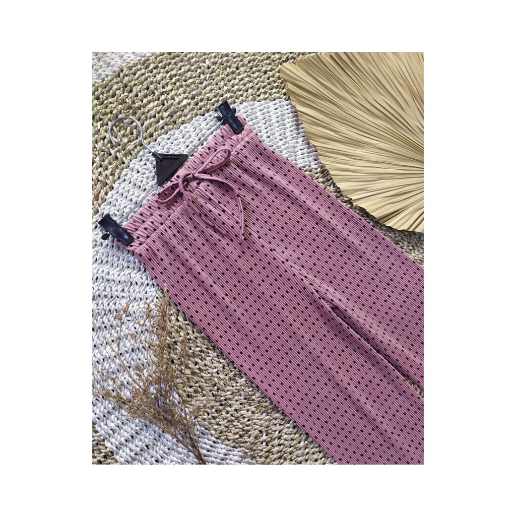 KULOT PLISKET TALI LIDI MOTIF POLAKDOT TERBARU // CELANA SPAN TALI LIDI // KULOT LIDI SPAN MOTIF POLKADOT