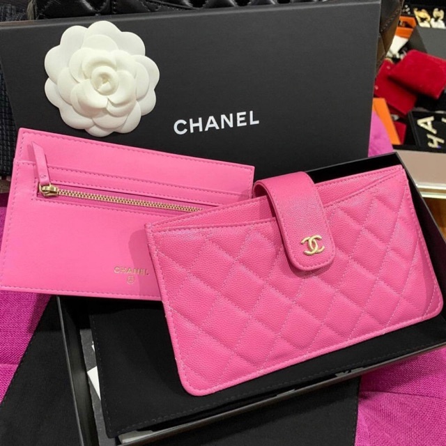 New ORIGINAL Chanel Wallet Pink Caviar GHW