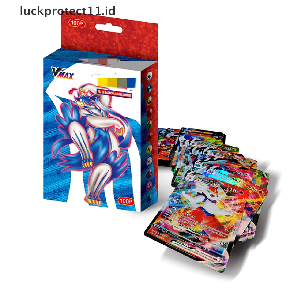 100pcs Kartu Pokemon Vmax Berkilau Untuk Bermain Game